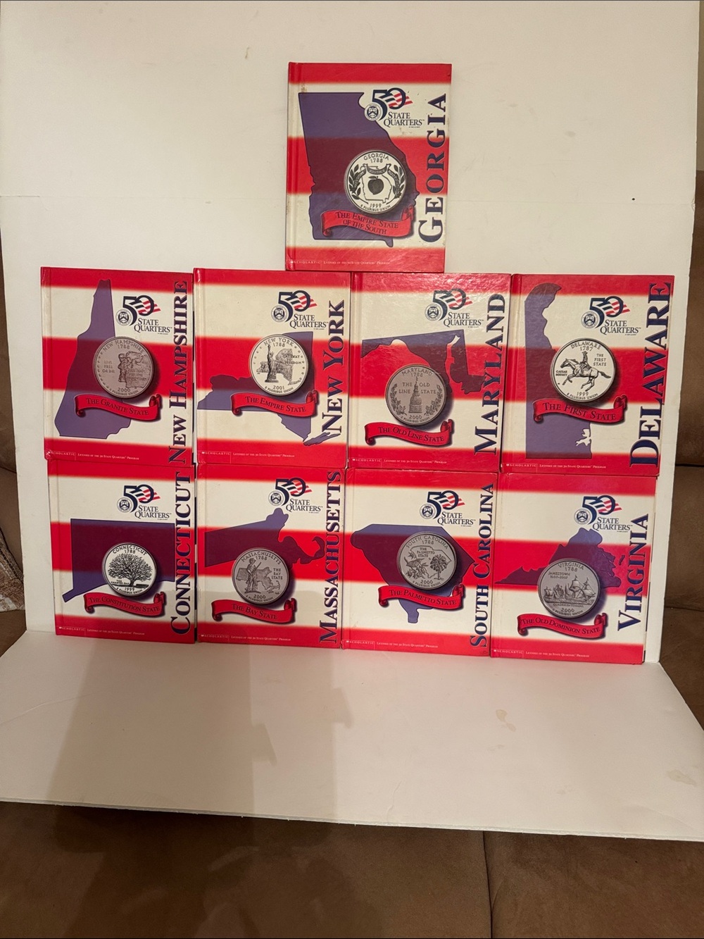 U.S. State Quarters Collectible Books- Red, White & Blue